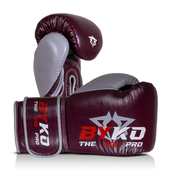 BYKO Boxing Gloves Impact – 10-16 Oz Maroon/Gray & Purple/Gray – Premium Training & Sparring Gloves for Men & Women