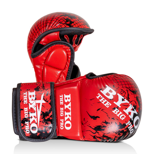 BYKO MMA Shooter Gloves – Premium Striking & Grappling Gloves (XS-XL) – High-Performance Red Fight Gear